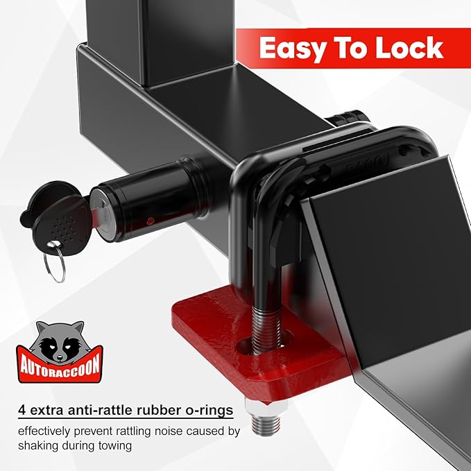 Trailer Hitch Lock - 5/8" Dia Locking Receiver Pin, Fits 3" Receiver, Class III & IV Hitch, Anti-Theft Lock, Black (1 Pack) (Suit 3-3.5 in)