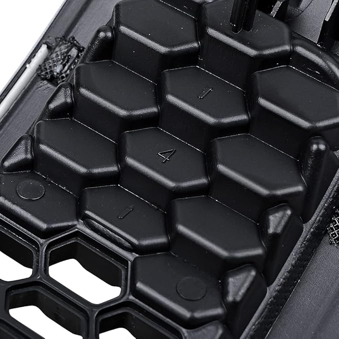 Astra Depot 7pcs Matte Black Mesh Honeycomb with Retro Gray Dark Ring Front Grille Grill Inserts Covers Compatible with 2014-2018 Jeep Cherokee