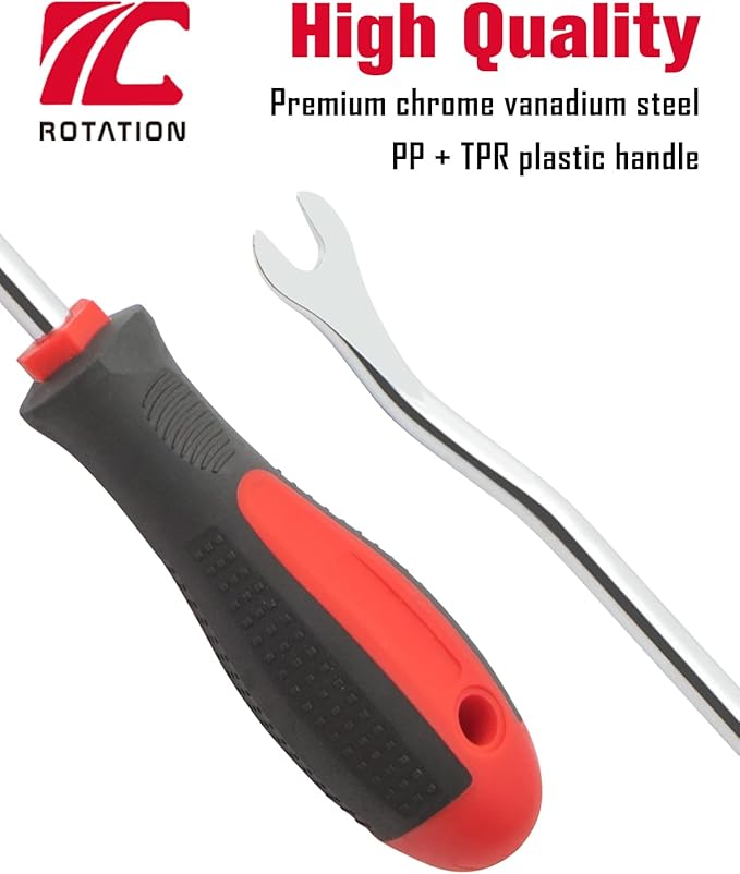 ROTATION 6-Piece Heavy Duty Car Vehicle Trim Clip Removal Set Door Upholstery Remover Chrome Car Door Panel