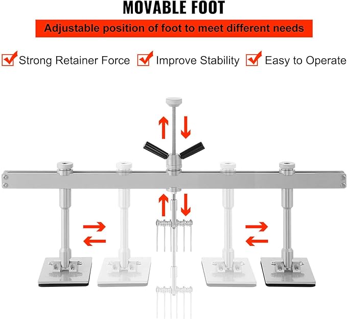 Car Dent Bar Hand Puller Pull Lever Pulling Kit Removal Hammer Repair Auto Body Tool (Silvery)