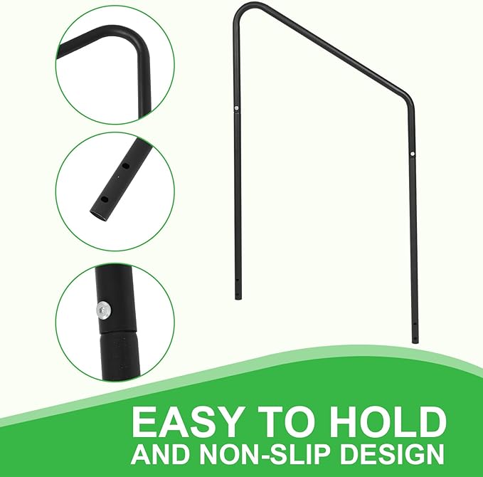 Assist Handrail for 4 RV Step Stairs,Hot Tub Steps with Handrail,Portable Step Ladder for Travel Trailer,Camper,Porch,Pet Stair,Outdoor Stairs with Non-Skid Tapes