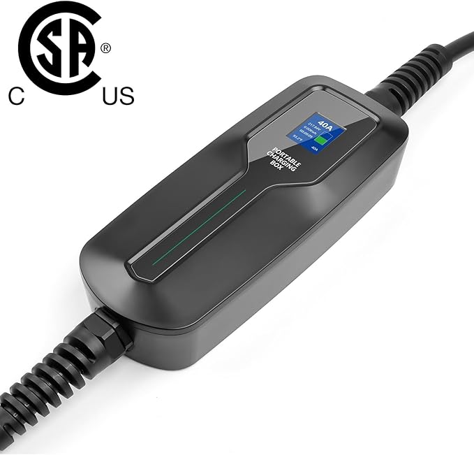 40Amp EV Charger Level 2,25ft NEMA 14-50 9.6KW Portable Electric Vehicle Charging Station for Electric and Hybrid Vehicles