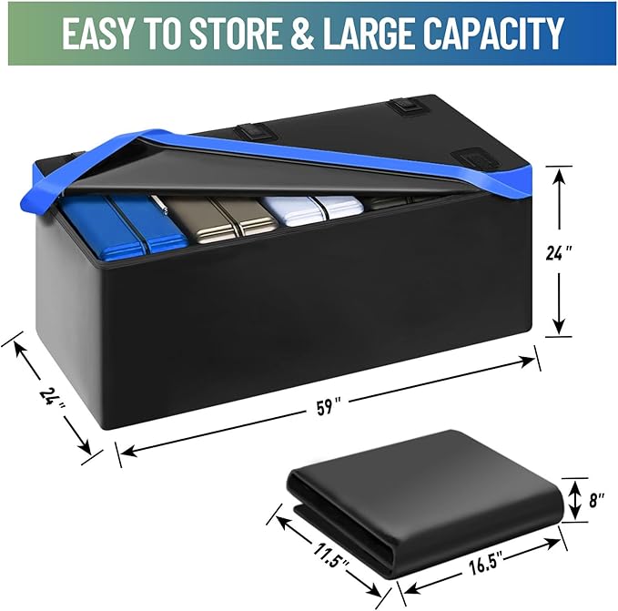 FORWODE 550 LBS Hitch Mount Cargo Carrier Basket, 60"x24"x6" Folding Hitch Cargo Carrier Rack + Waterproof Cargo Bag 20 Cubic Feet(58"x24"x24")