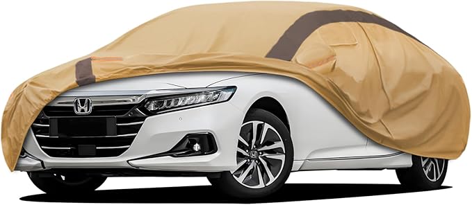 Accord Car Cover Waterproof All Weather Compatible with Accord Sedan/Coupe (2001-2024), Outdoor Anti-UV Sun Rain Protection Full Exterior Cover