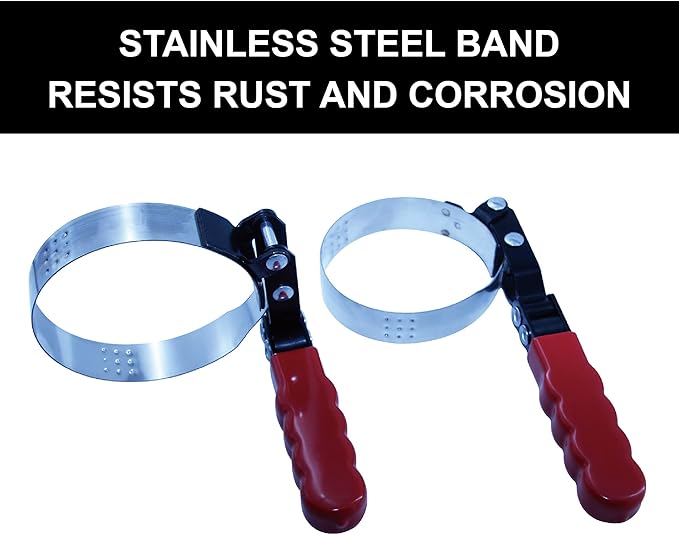 4PCS Oil Filter Wrench Set Truck Swivel Gripper, 180-Degree Swivel for Improved Access, Automatically Tightens on Filter