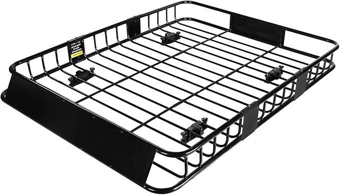 FORWODE 250LBS. 64" x 50" x 6" Roof Rack Carrier Basket with Cargo Net, Waterproof Bag, Strap, Universal Rooftop Cargo Luggage Rack Basket for Car, SUV, Truck