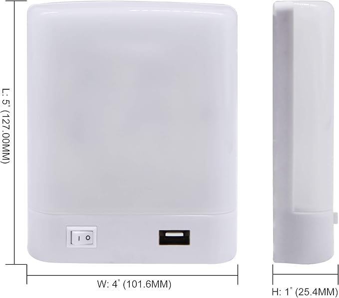 Facon 12V RV Interior Lights with Fast USB Charger (5V/2.4A) – Square Pancake LED Ceiling Light Fixture with Switch, 12Volt Lighting for RV, Camper, Boat, Tiny Homes