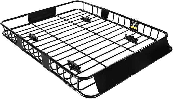 FORWODE 250LBS. 64" x 50" x 6" Roof Rack Carrier Basket, Universal Rooftop Cargo Luggage Rack Basket for Car, SUV, Truck