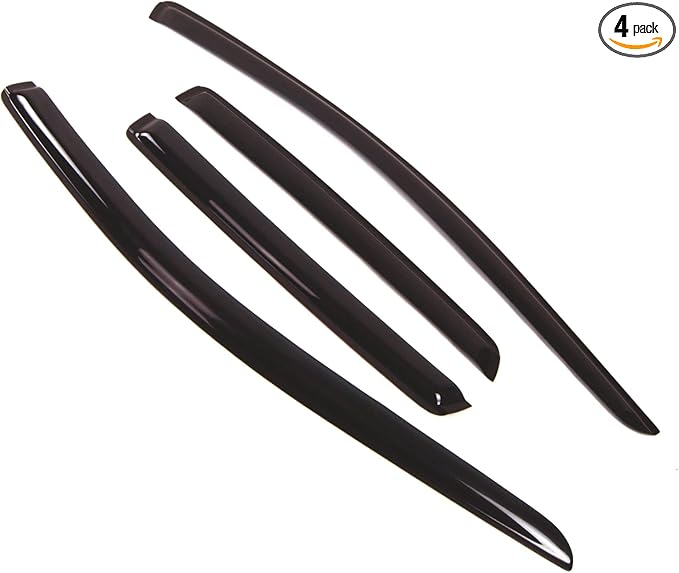 TuningPros Outside Mount Window Vent Visors Rain Guards Compatible with Ford Edge 2007-2014 | Side Window Wind Deflectors Rain Shields | Smoke Tinted, 4 Pcs Set, DGWV-146