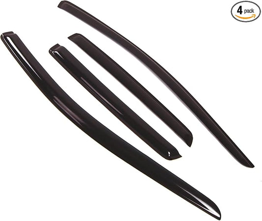 TuningPros Outside Mount Window Vent Visors Rain Guards Compatible with Ford Edge 2007-2014 | Side Window Wind Deflectors Rain Shields | Smoke Tinted, 4 Pcs Set, DGWV-146