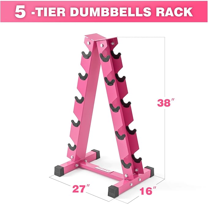 RitFit 5-650 LBS PVC Encased Hex Dumbbell Sets with Optional Rack for Home Gym, Hand weight with Chrome Handle for Strength Training, Workouts
