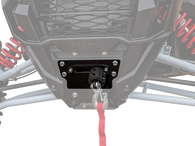 SuperATV 4500 lb Black Ops UTV Winch with Heavy Duty Winch Mounting Plate for 2020+ Kawasaki Teryx KRX 1000 | Complete Winch & Winch Mounting Kit Ready for Install | 50' Synthetic UTV Winch Rope