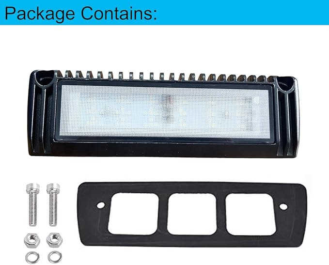 9 Inch LED RV Exterior Light, Work Scene Lighting Fixture, 12V/24V DC, 6000K Cool White, Down Angle Flood Beam, for Truck Boat Trailer Camper Van, Black Finish Aluminum Housing, 1 Pack