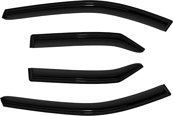 Tape On Sun Rain Guards Window Visor Wind Deflector Compatible with 15-17 Toyota Camry Sedan Smoke 4pc 94629