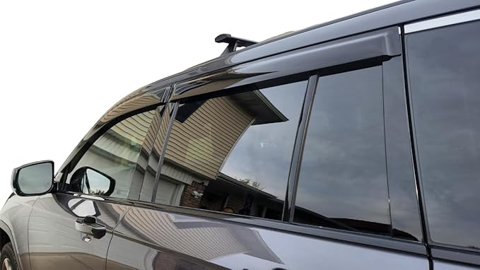 2022-2026 Tape-On Rain Guards for Jeep Grand Cherokee Side Window Visor Deflectors Laredo Altitude Limited Trailhawk Overland Summit Reserve Durable Tinted Shades 2023 2024 2025