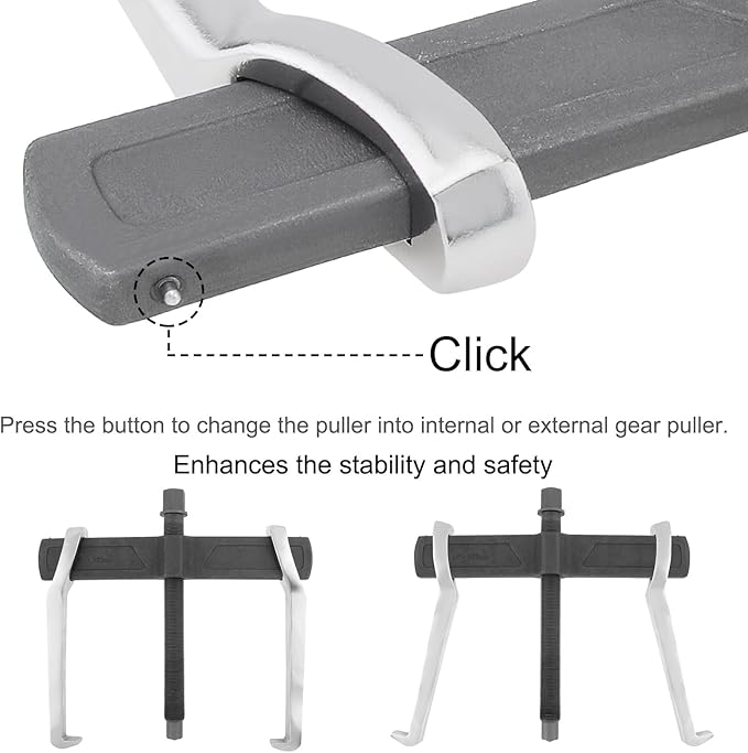ChgImposs 14 Inch 2-Jaw Gear Puller, Adjustable CR-V Bearing Puller Gears, Removal Tool for External Internal Pulling, Puller Tool Separate Lifting Device