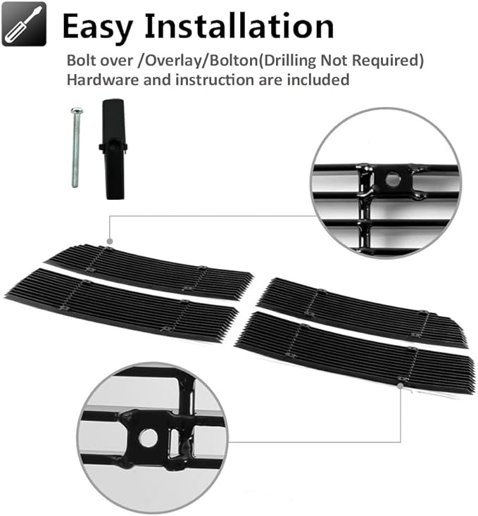Billet Grille Chrome Grill Insert Combo Fits 2010-2012 Dodge Ram 2500/3500