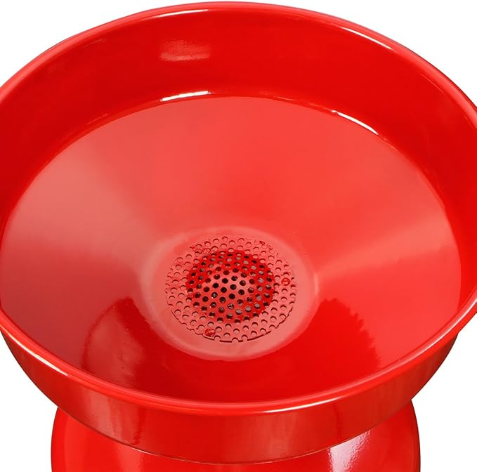 XtremepowerUS 20 Gallon Portable Waste Oil Drain Tank Air Operated Drainage Adjustable Funnel Height with Wheel, Red