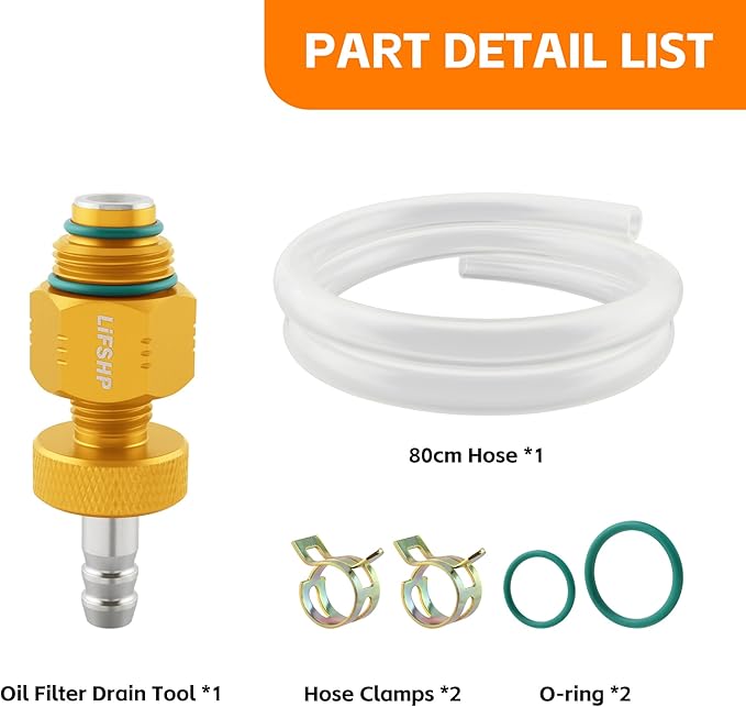 Oil Filter Drain Tool,Aluminum Alloy Upgraded Large Hole and Thickened Tube for Toyota, Lexus, Scion 2.0L - 5.7L Vehicles with Cartridge Style Filter System-Gold