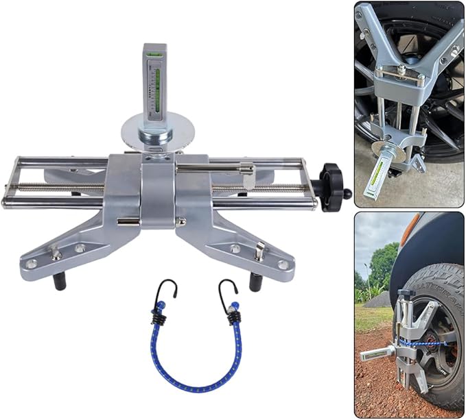 BARTOO Wheel Clamp & Magnetic Adapter for Precise Camber Caster Gauges, Universal Wheel Alignment Tool Fits for 11-25" Rims Camber Wheel Alignment Rack Tool