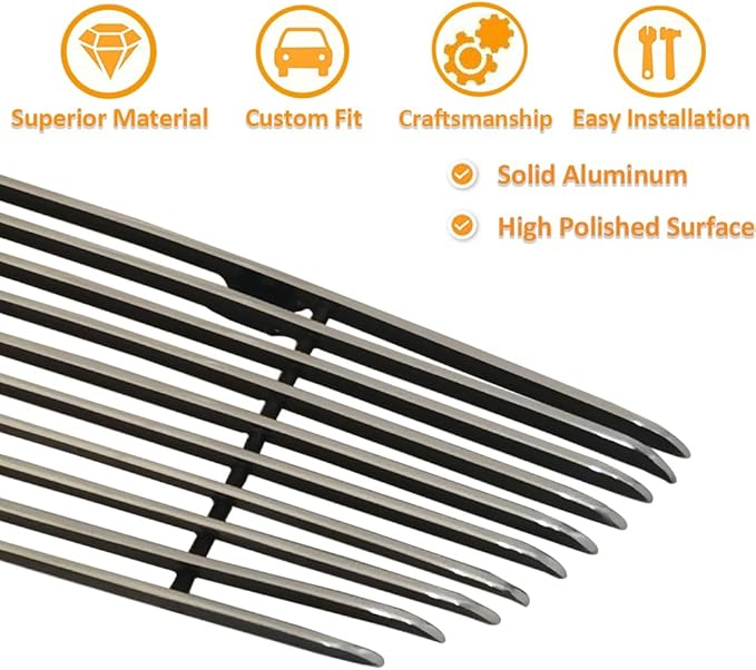 Front Main Uopper Grille Fits Kia Optima 2011-2013 LX EX Aluminum Chrome Billet Grille Insert (Upper)