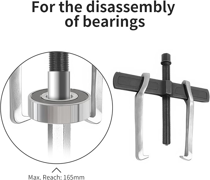 Beam 2 Jaw Puller 6.5" Universal Bearing Gear Pullers with 165mm Hexagonal Head Screw,High Carbon Steel Pullers,Adjuestable Pulley Removal Tool for Bearings/Flywheels/Pulleys Remove