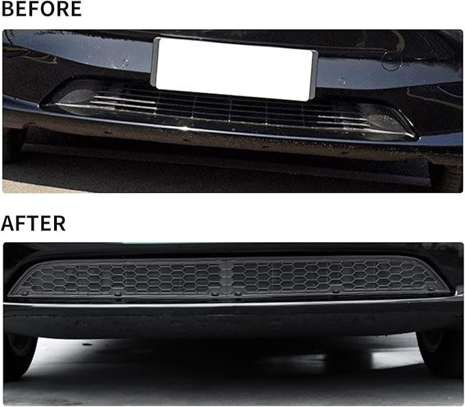 Front Grill for Tesla Model Y 2020-2025 Mesh Grille Grid Inserts Air Inlet Vent Grille Cover Replacement With Insect Protection Accessories For Model Y 2020-2025 (Excludes Juniper)