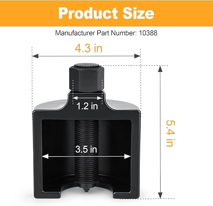 Intermediate Pitman Arm Puller Compatible with Medium Duty Trucks, School Busses, & More Vehicles, Intermediate Pitman Arm Puller for Class 3-5 Trucks and Equipment, 10388