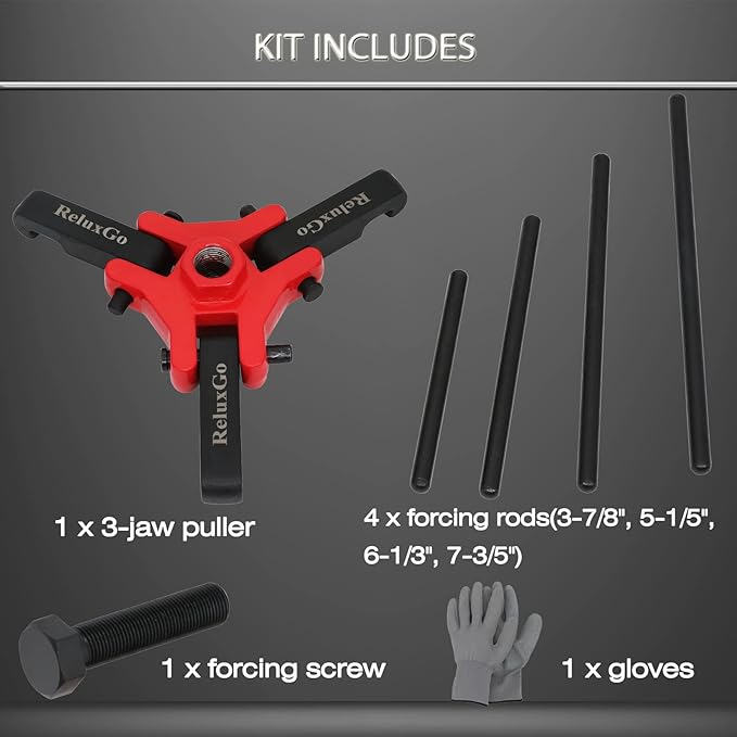 Harmonic Balancer Pulley Puller Set Adjustable 3-Jaw Puller Tool for Removing Harmonic Damper and Balancers Compatible with Chevy GM Chrysler Cadillac Ford ect