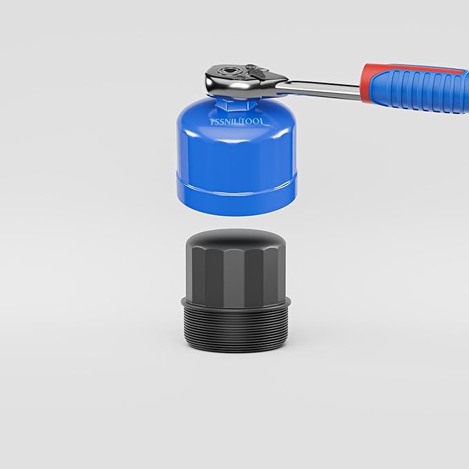 86.6mm 16 Flutes Oil Filter Wrench for Volvo and BMW With 86mm 16 Flutes Cartridge Style Oil Filter Housing Caps, Oil Filter Removal Tool For Changing Oil (Blue)