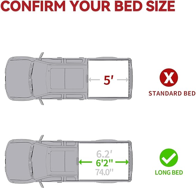 YITAMOTOR FRP Hard Tri-fold Truck Bed Tonneau Cover Fits for Chevy Colorado/GMC Canyon 2015-2022 6.2 ft Bed