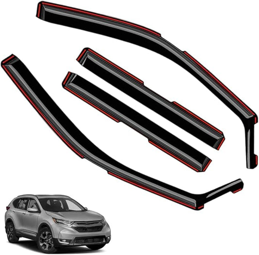 in-Channel Window Visors Rain Guards FIT Honda CRV 2017-2022 (2017-2022) – 4-Piece in-Channel Dark-Smoke Polycarbonate Vent Deflectors