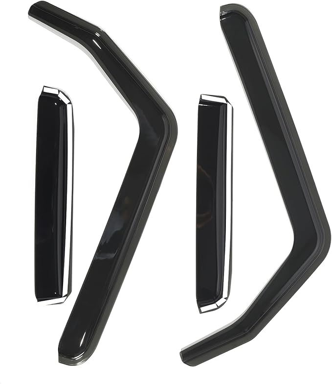 ZXMOTO Rain Guards Side Window Visor Vent Outside Mount, 4PCS Fits for Jeep Wrangler JK 2007-2018 4door