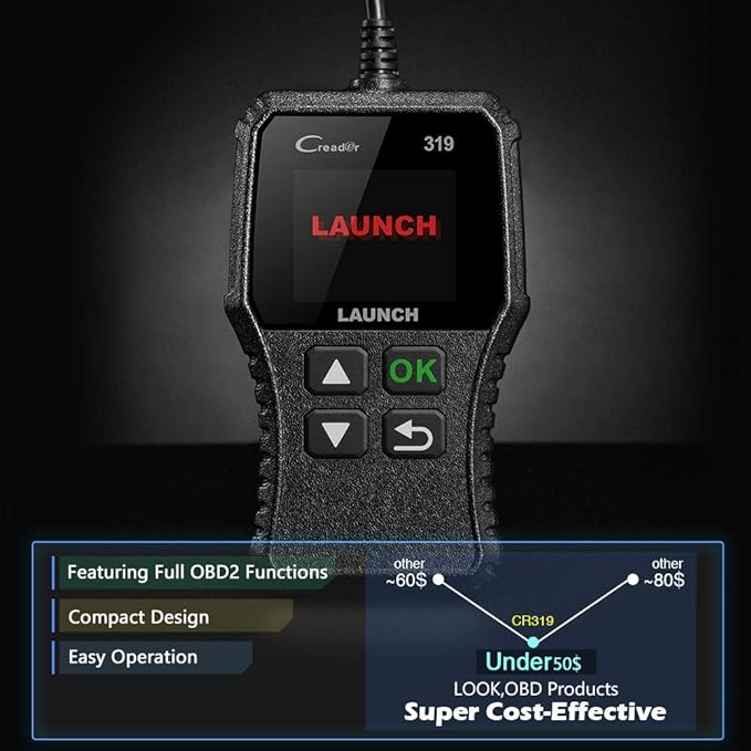 Launch OBD2 Scanner CR319 Check Engine Code Reader with Full OBD2 Functions