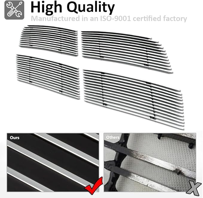 Billet Grille Chrome Grill Insert Combo Fits 2010-2012 Dodge Ram 2500/3500