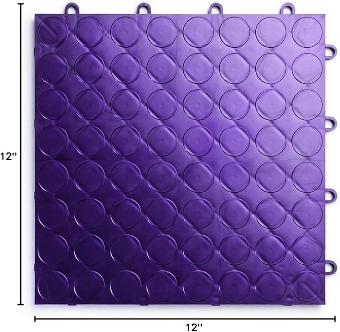 RaceDeck CircleTrac, Durable Interlocking Modular Garage Flooring Tile (24 Pack), Purple