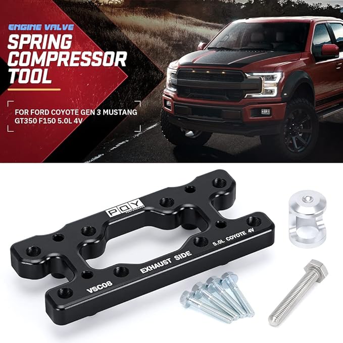 Engine Valve Spring Compressor Tool Compatible with Modular Ford F-150 5.0L Mustang Coyote 4 Valve Engine Trac Magnetic Screw Retainer Black