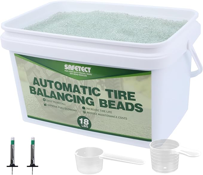 Tire Balance Beads 288oz Balancing Beads, Tempered Glass Tire Beads for Balance for Trucks, Trailer, Off-Road Vehicles, with Tire Tread Depth Gauge