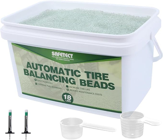 Tire Balance Beads 288oz Balancing Beads, Tempered Glass Tire Beads for Balance for Trucks, Trailer, Off-Road Vehicles, with Tire Tread Depth Gauge