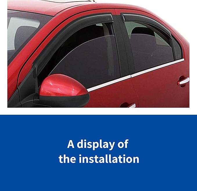 Tape On Sun Rain Guards Window Visor Wind Deflector Compatible with 15-17 Toyota Camry Sedan Smoke 4pc 94629