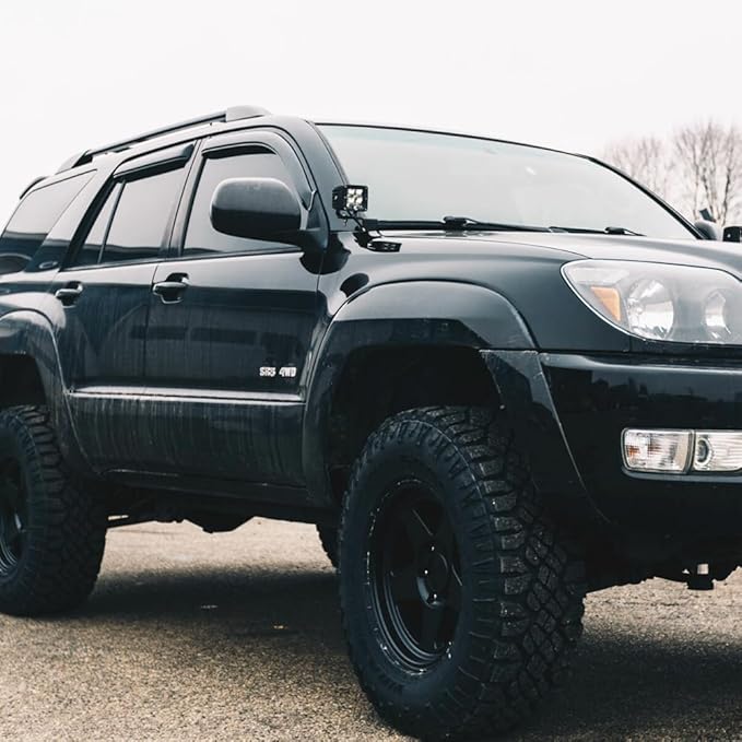 94924 Side Window Visor Wind Vent Deflector fit for 2003-2009 Toyota 4Runner (N210),4pcs Outside Mount Style Tape-On Dark Smoke Nice Sun Rain Guards Set