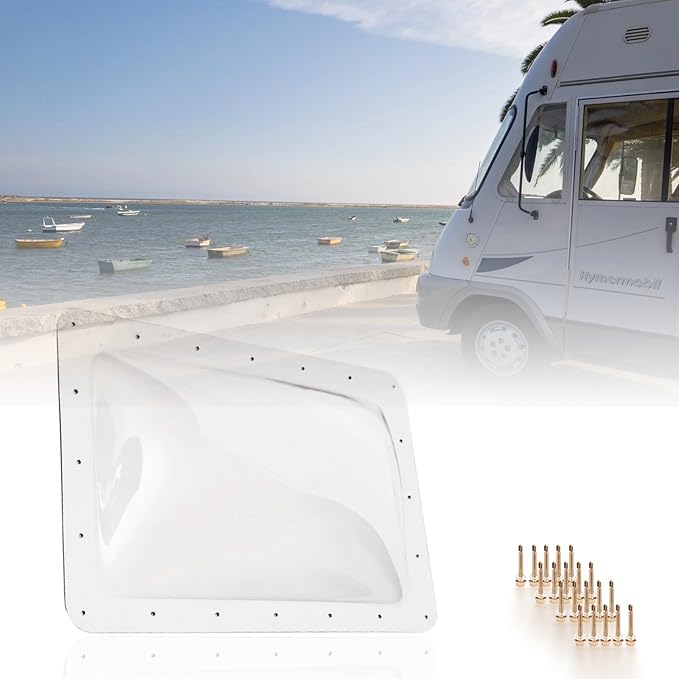 RV Skylight Replacement 18" x 26" -Universal Outer Dome Fits All Standard 14"x22" Openings, RV Shower Skylight for Camper Trailer Fifth Wheel Motorhome Truck (CLEAR)