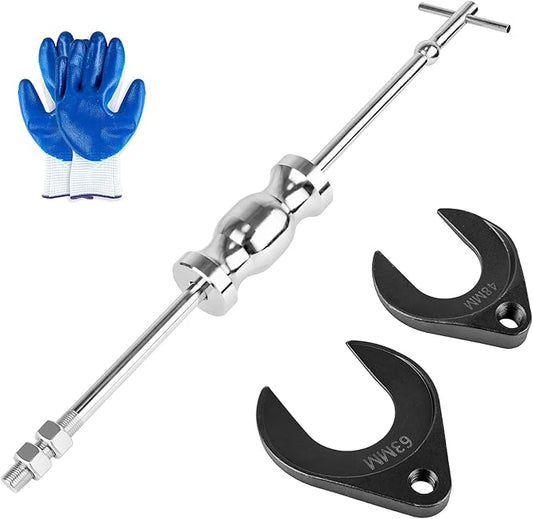 Inner CV Axle Puller Tool with 5/8"-18 Slide Hammer, Slide Hammer Puller Set with 63mm 48mm CV Joint Fork Adapter, Axle Removal Tool for Front Wheel Drive Bearing & Joint Extraction