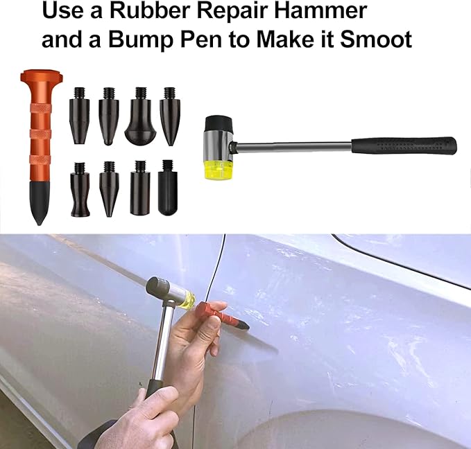 PDR Kit, Complete Dent Removal Tools Set with Rods for Hail Damage, Door Dings, Auto Body Repair