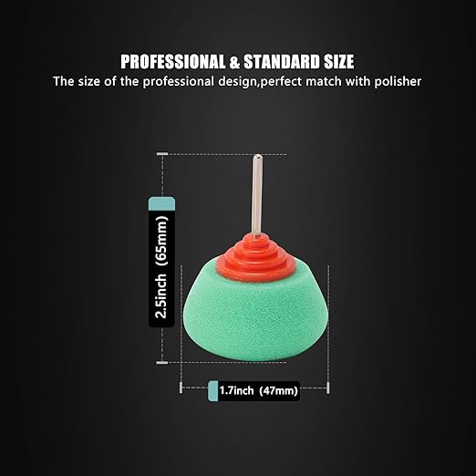 SPTA Mini Buffing Polishing Pads, 15Pcs Car Detail Mini Polisher Foam Pads, Detail Polishing Pads Used on Drill and Rotary Tools, for Small Area Detailing Polishing Waxing, Sealing Glaze