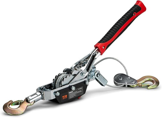 TR Industrial Portable 4-Ton Dual Gear Power Puller, Black
