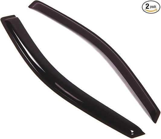 TuningPros Outside Mount Window Vent Visors Rain Guards Compatible with Ford F-150 Regular Cab 2004-2008 | Side Window Wind Deflectors Rain Shields | Smoke Tinted, 2 Pcs Set, DGWV-160