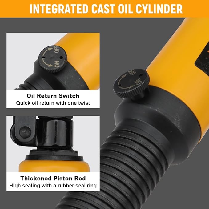 Hoteche 5-Ton Hydraulic Bearing Puller - Self-Contained Gear/Wheel Bearing Removal Tool | 2/3 Jaw Compatible | for Truck/Auto/Industrial Use