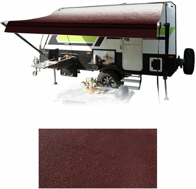 RV Awning Fabric Replacement Standard Grade Premium Vinyl 1000D Universal Fit 12-22 Feet Cold-Crack Tested at -25°F Reinforced RV Awning Replacement Fabric (20'(Fabric 19'2"), Burgundy Fade)