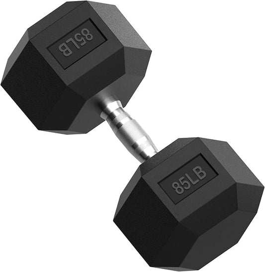 PAPABABE HEX Dumbbell Set 2.5-125lb, Rubber Encased Home Gym Dumbbells, Exercise & Fitness Weights Dumbbells for Women & Men, Hand Weight for Strength Training